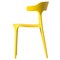 Fabulaxe Modern Plastic Outdoor Dining Chair with Open U Shaped Back, Yellow, PK 2 QI004228.YL.2 - alternate 3